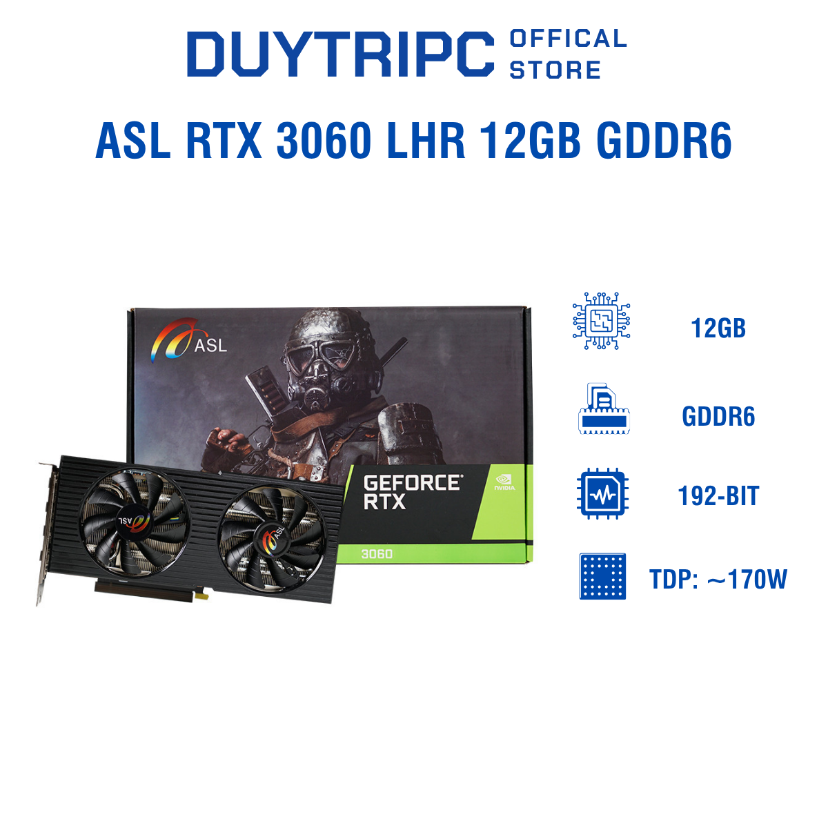 ASL RTX 3060 LHR 12GB GDDR6